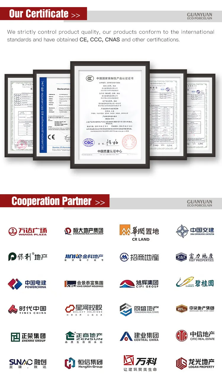 certificate for outdoor ceramic tile