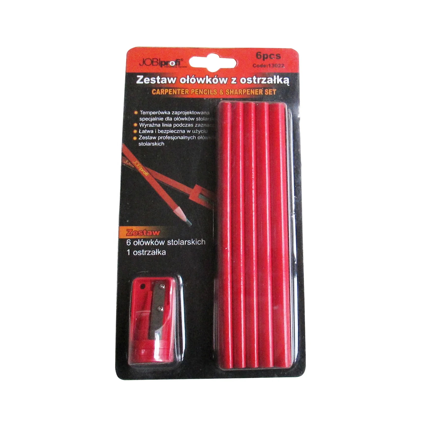 2B/HB Wooden Carpenter Pencils With Sharpener