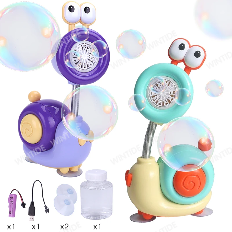 WANNA BUBBLES Snail Bubble Machine Summer toy Automatic PS Plastic Soap Outdoor Party Toys for Kids bubble toys