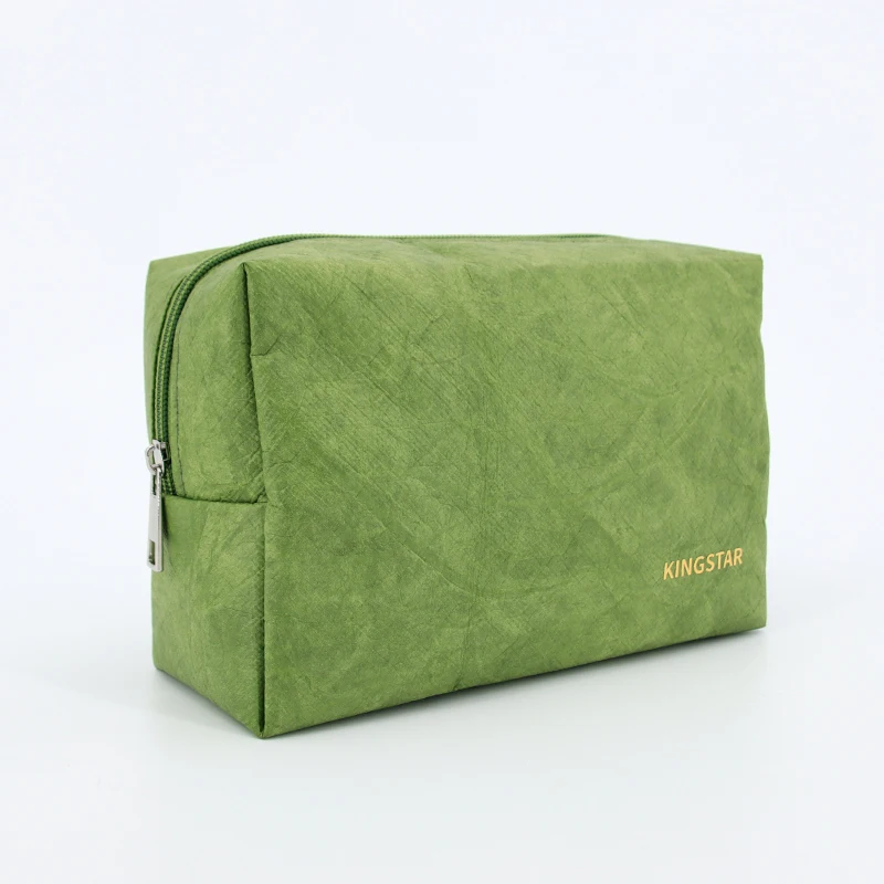 Custom Logo Waterproof Dupont Paper Cosmetic Zipper Bag, Tyvek Makeup Pouch