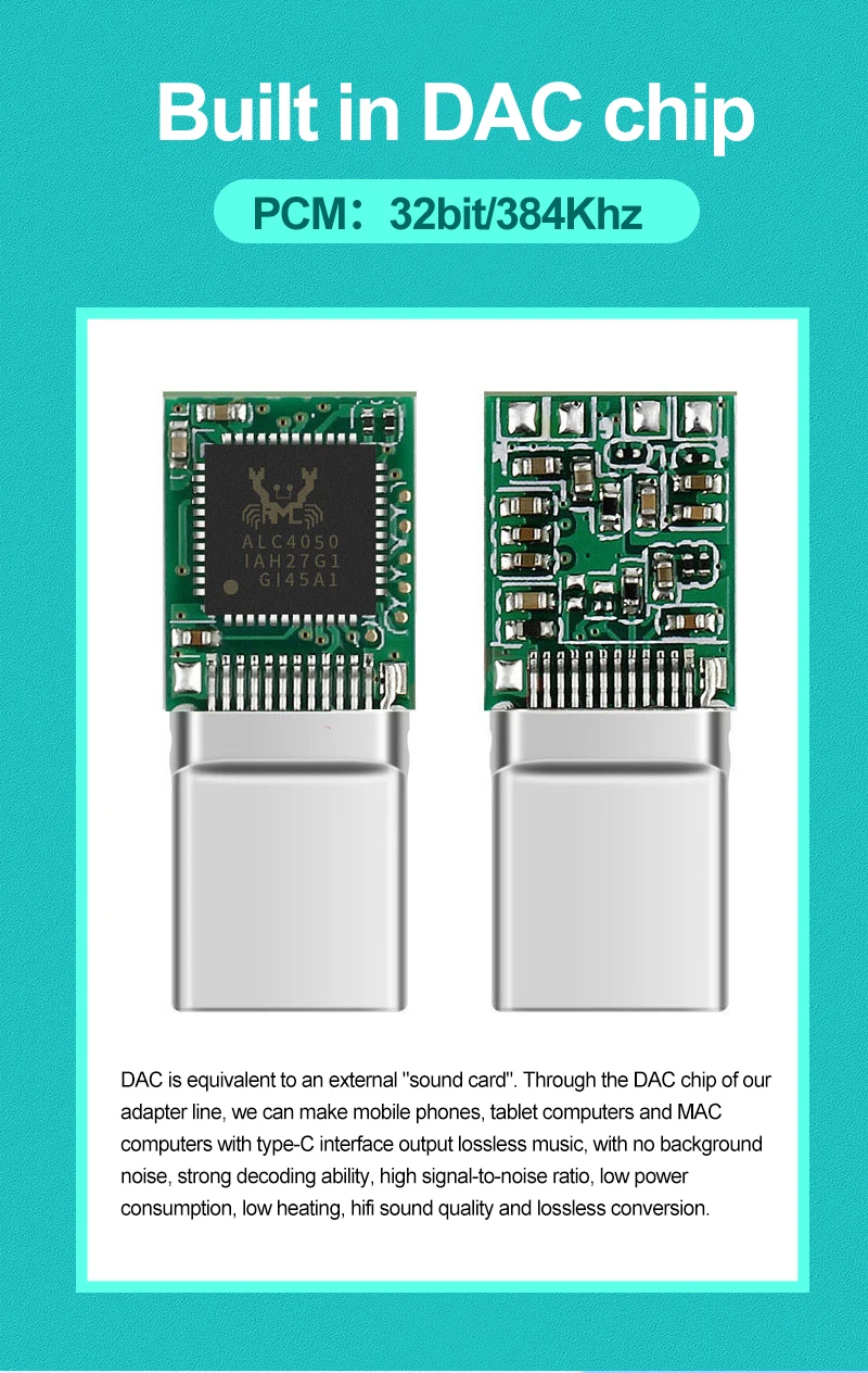  Адаптер DAC для наушников 32 бит 384 кГц usb 3 1 Тип c на 5