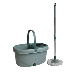 Wholesale 2 in 1 bucket roto mop stainless steel telescopic rod  360 roto mop for indoor