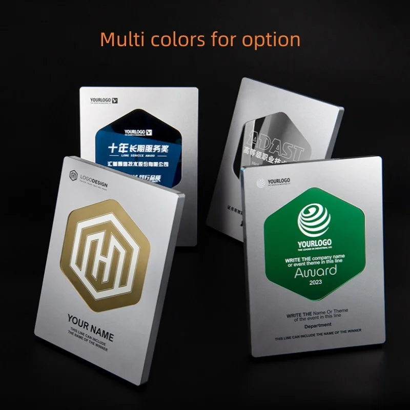 Business Cooperation Souvenir gifts New Aluminium Alloy Great Honor Silver Medal Awards Certificate Plaques