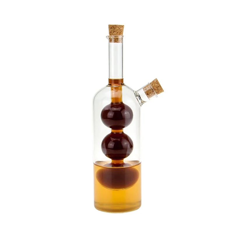 Hand Made Cooking Olive Glass and Vinegar Pourer Oil Dispenser Bottle