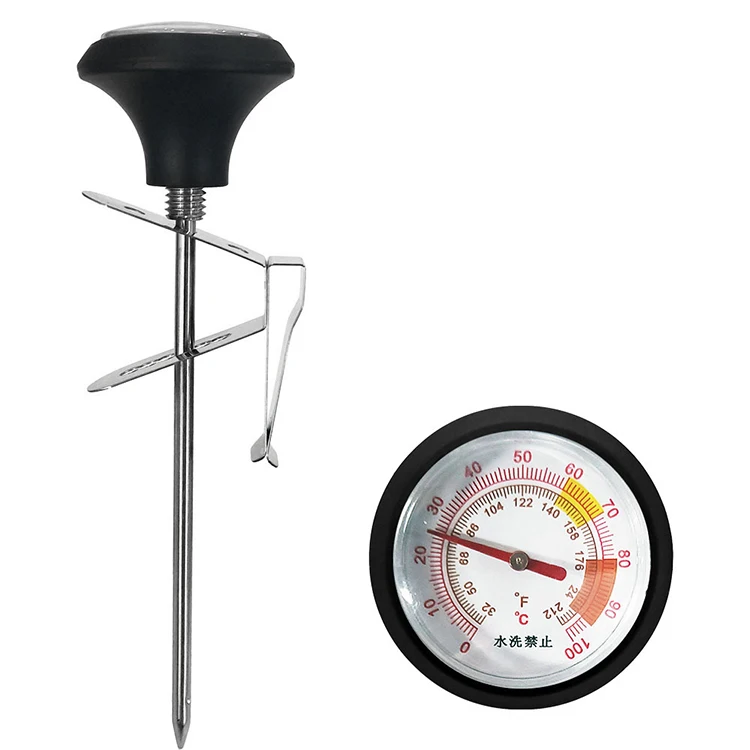 Kitchen Unteil Stainless Steel Barbecue Thermometer Coffee Milk BBQ Bimetal Food Thermometer Water Thermometer with Clip