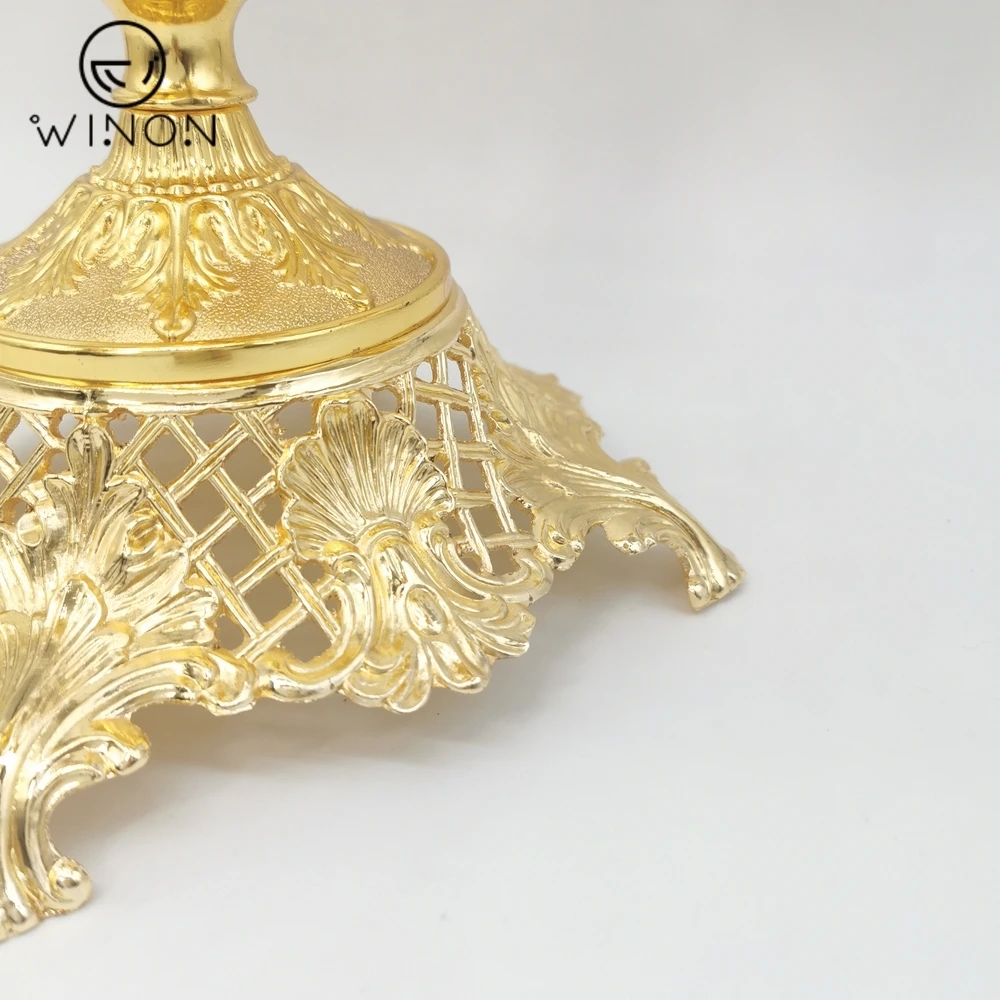 Luxury Restaurant hotel home Golden plated big size glass bowl Pasuda with small size plate with base for dinner party wedding