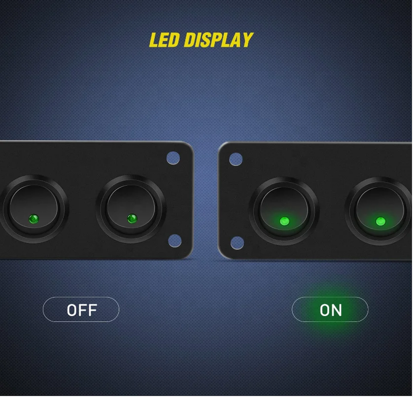 WattBons 5 Gang 3 Pin Rocker Switch Panel 20A Waterproof On Off 12V /24V Toggle Switch for Cars Trucks Boats