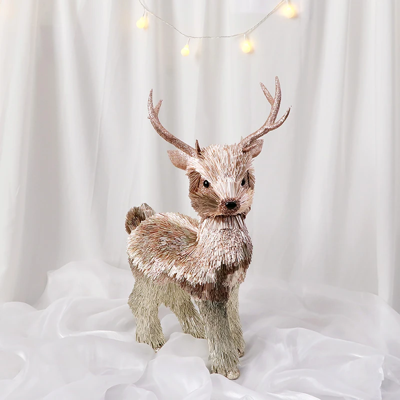 Home Decoration Customized Xmas Indoor Decor Reindeer gradient Christmas Elk Figurines