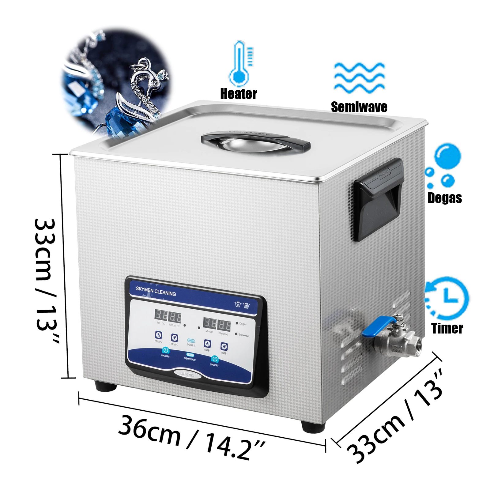 Стоматологический Ультразвуковой очиститель, цифровой ультразвуковой очиститель 20 л, профессиональный ультразвуковой очиститель для зубных щеток