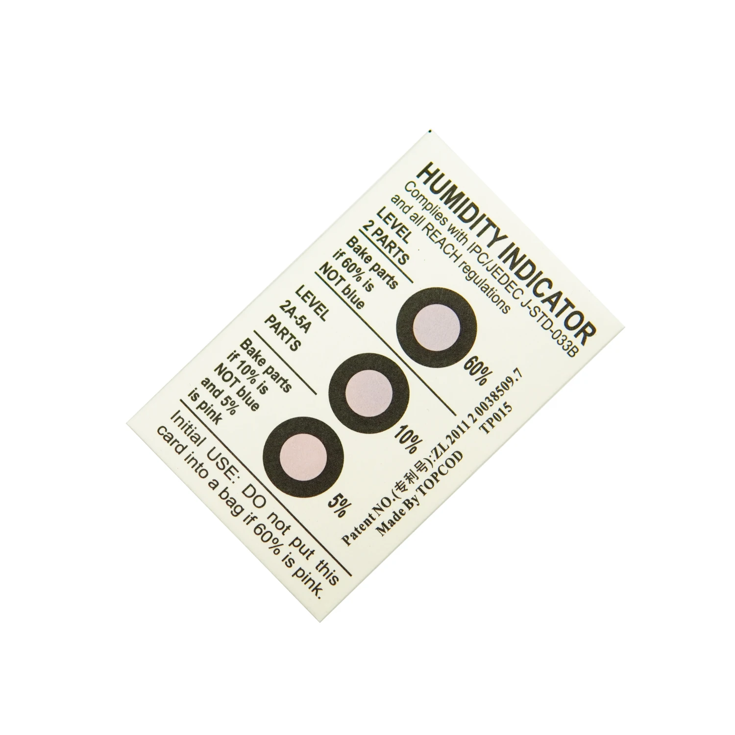 Factory manufacturer supplier 3 spot indicate silica gel moisture label humidity indicator card at the wholesale price