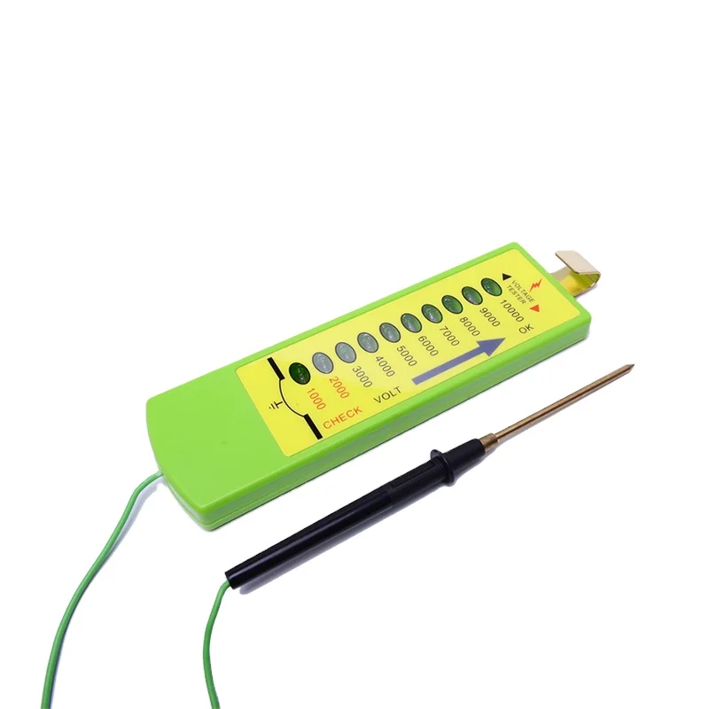 High voltage simple safety 10000V electric fence voltage tester for farm with metal earth probe