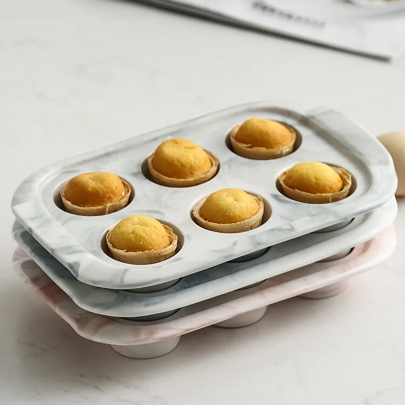 Good Quality Restaurant Home Cake Shop Bakeware Marble Ceramic Baking Cake Molds Pan Suitable For Microwave Oven