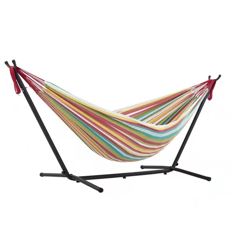 Double Cotton Hammock With stand Swings Chair Outdoor Garden Camping Hammock