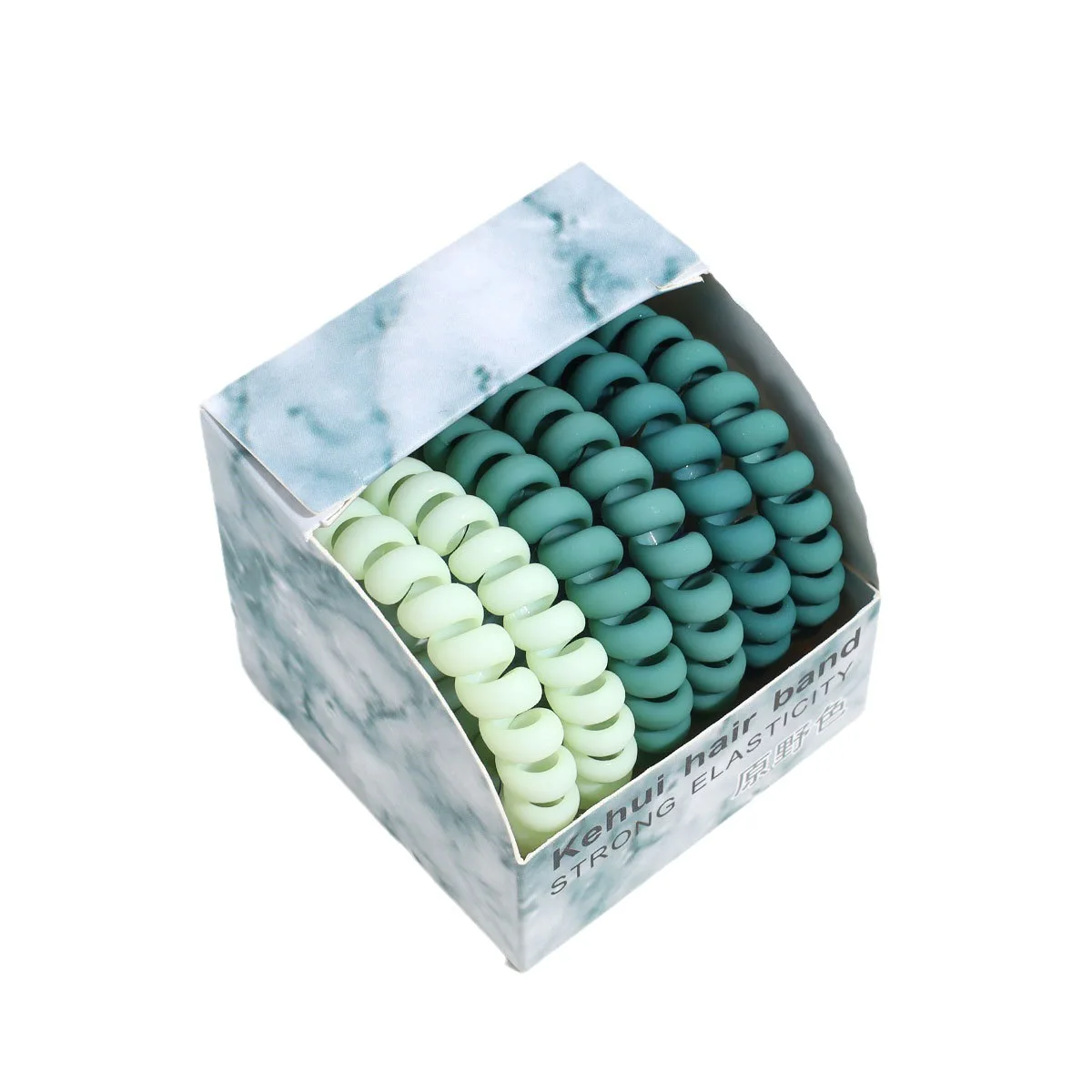 Frosted Plastic Rubber Coil Telephone Cord Wire Hair Ties Scrunchies Twist Hair Rings Bands Ponytail Holders