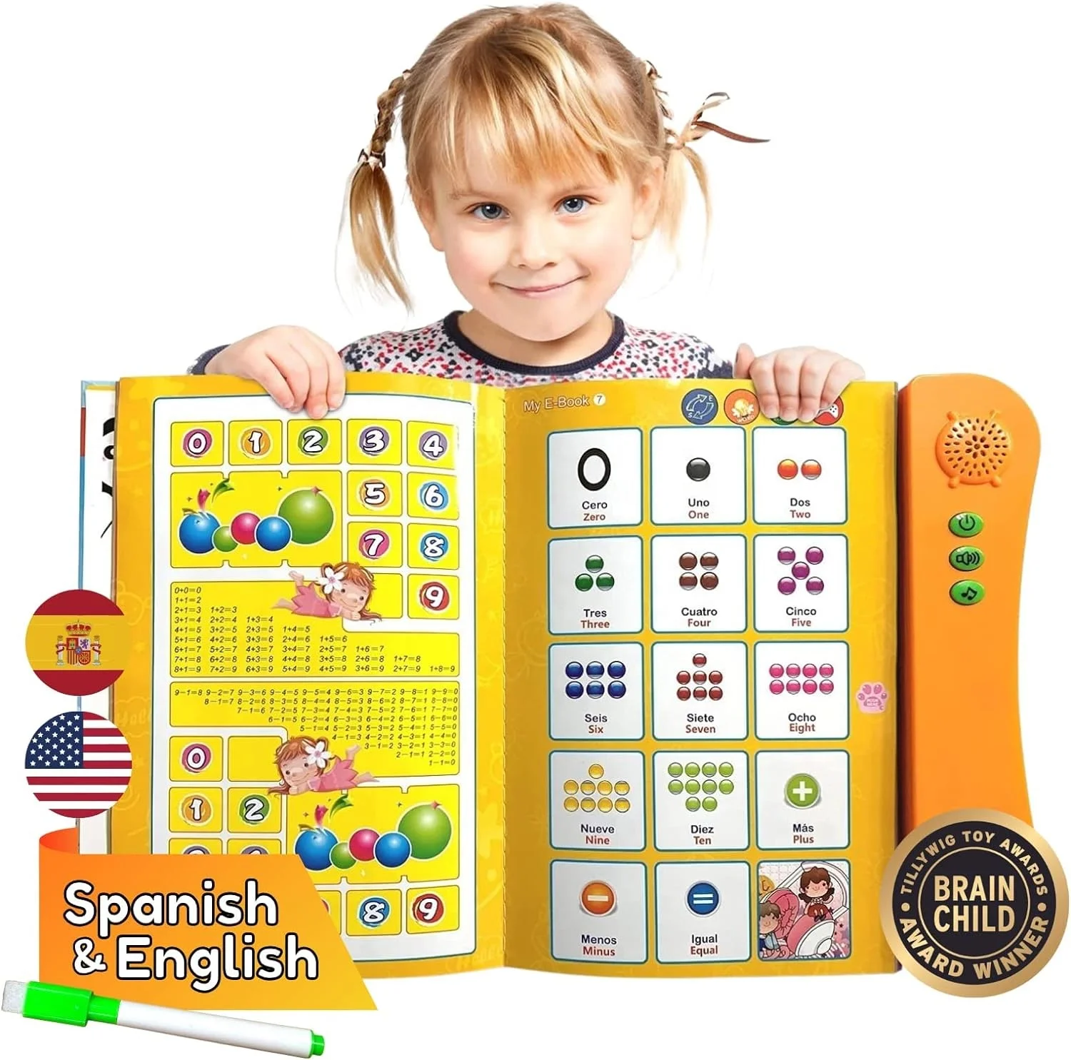 Interactive Educational Electronic Book Bilingual Toys Spanish English Talking Sound Books