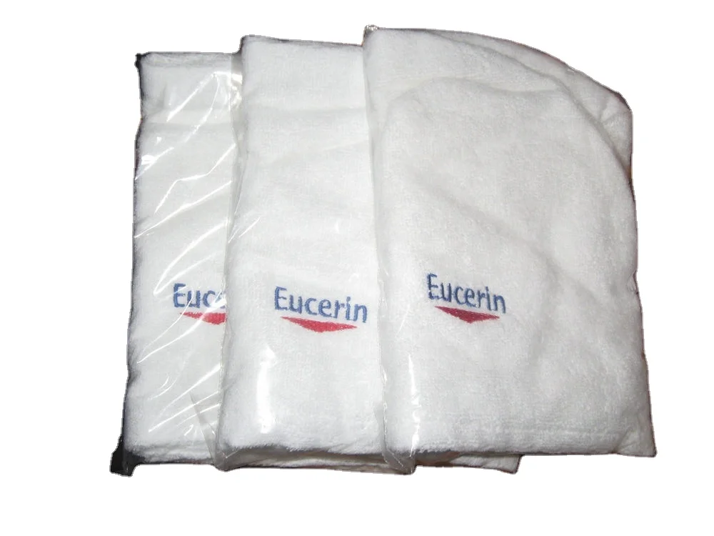 Quick Dry 100% Cotton Eucerin Custom Logo Hair Turban Towel