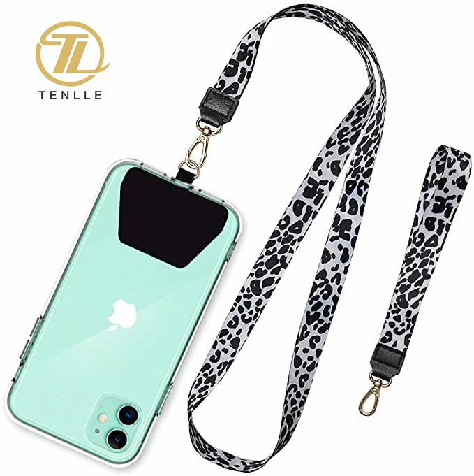 Luxury universal phone lanyard patch neck rope key ID card mobile phone strap wrist polyester lanyard mobile phone strap