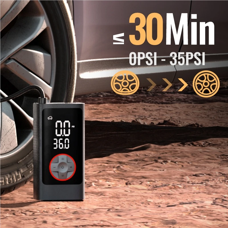 New outdoor mini multi-function with memory dual screen digital display rapid air pump automotive air compressor