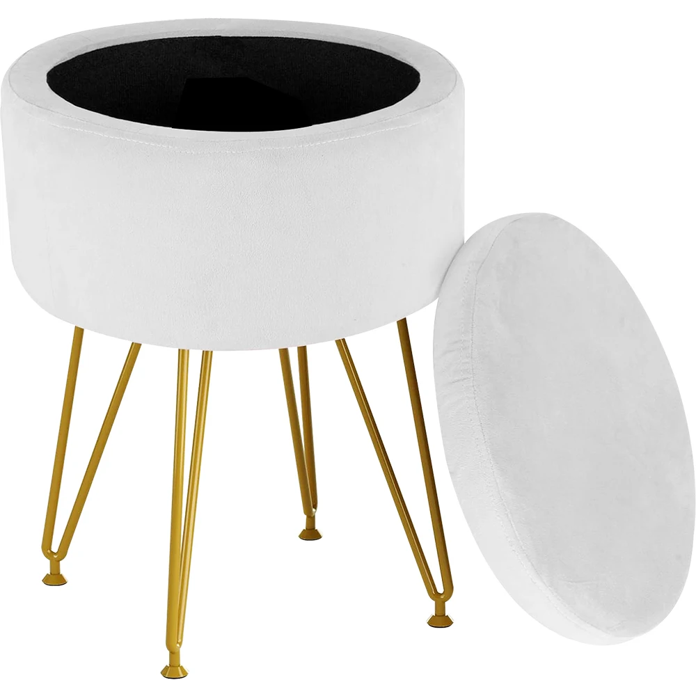 Vanity Seat Bedroom Makeup Pouffe Piano Chair Salmon Pink Velvet Furry Modern Accent Stools