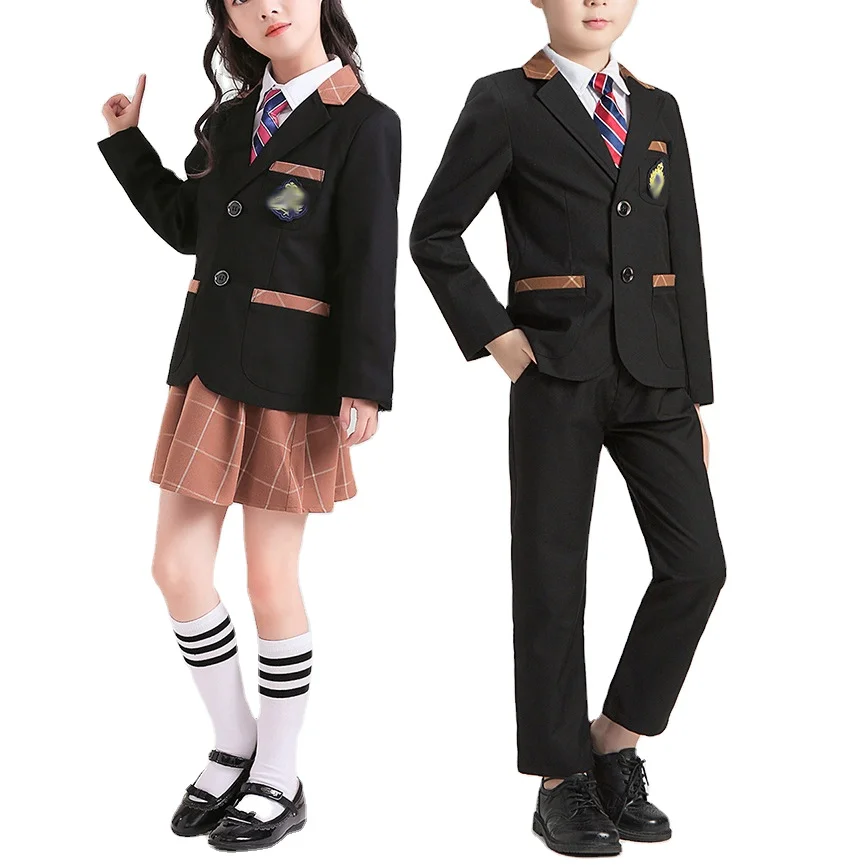 Wholesale Factory  Price Primary Kindergarten Clothes Sweater Korean School Uniforms School Blazer Suit Uniforms