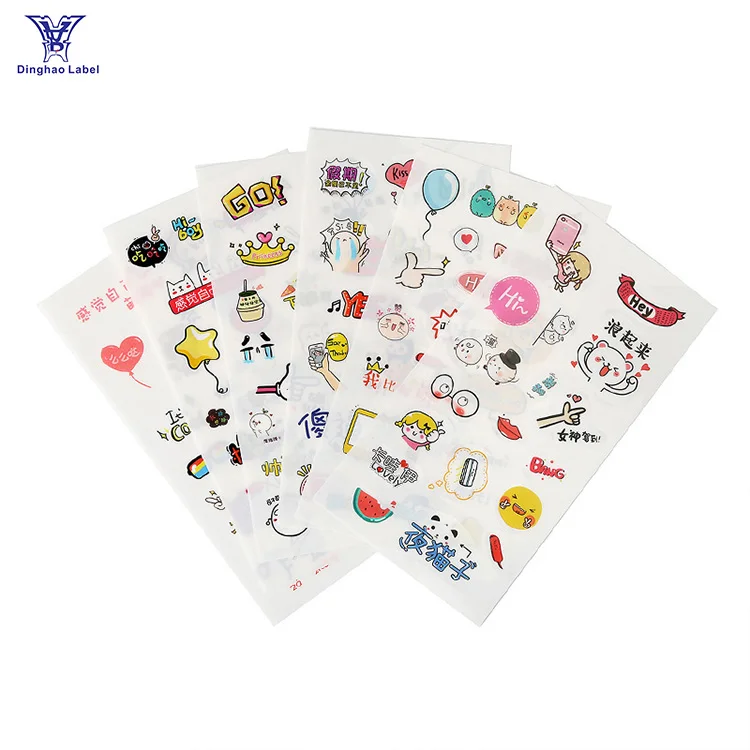 Self Adhesive Customized Printing Clear Colorful Round Die Cut Kiss Cut Stickers Transparent Logo Roll Packaging Label