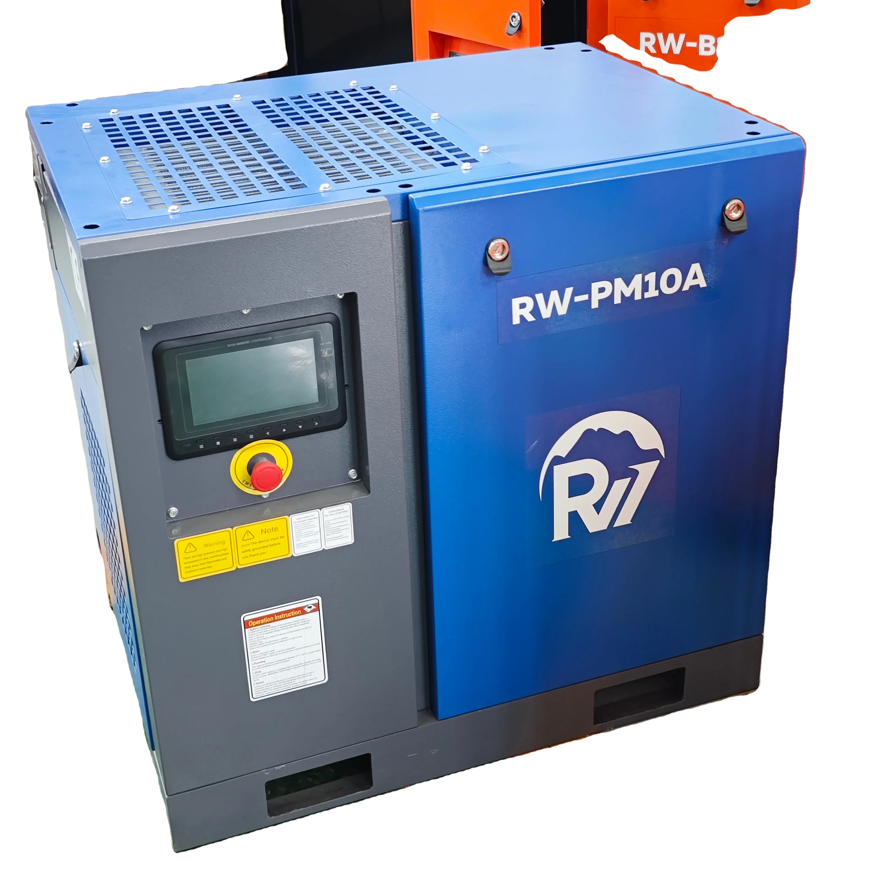 Ruihong Two Stage 37kw 50hp 8Bar 10Bar Industrial 415V 380V Permanent Magnet VSD Screw Air Compressor
