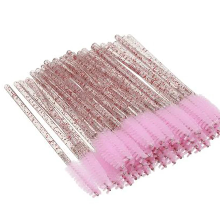 50pcs Shiny Disposable Eyelash Brushes Applicator Wands Curler Brush Set Mascara Eyebrow Spoolers Comb Makeup Cosmetics Tool