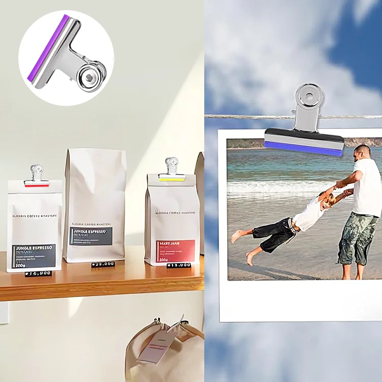 Color Silicone Strip Waterproof Clip with Strong Adsorption Capacity Hanging Photo Sealing Bag Clip Bulldog Clip