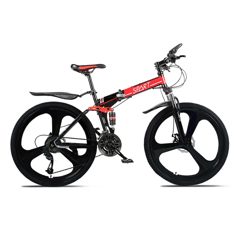 Rising Carbon Steel Mountain bike 24/26 inch disc brake shock absorption bicycle for men and women