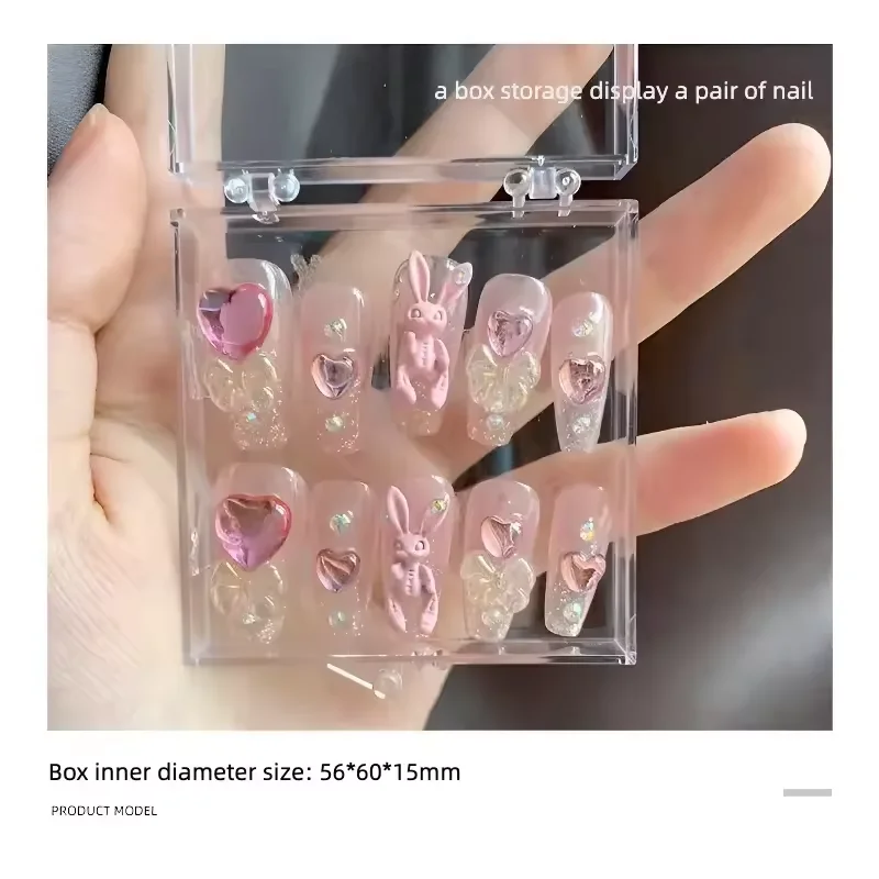 Manicure Dust Proof Nail Tips Storage Container Jewelry Transparent  Tray Display Boxes Press On Nail Packaging Box