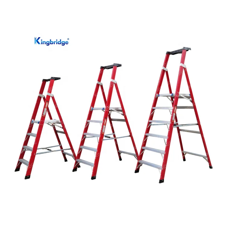 Kingbridge полная изоляция портативная Стекловолоконная Складная платформа лестница с подносом для инструментов Мобильная безопасная платформа лестница