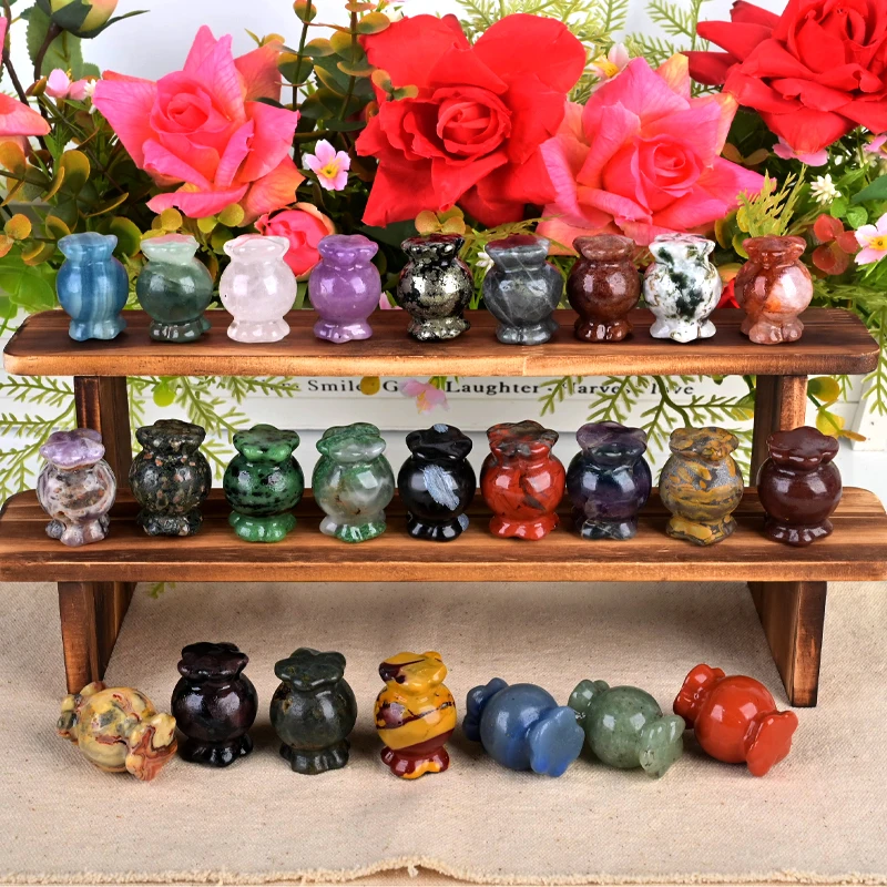 Wholesale natural stone mini crystal carvings Mixed crystal Christmas tree Christmas gift