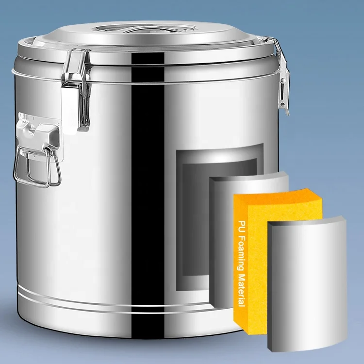 Restaurant Supplies 10/20/30L Stainless Steel Barrel Heat Preservation Thermal Tea Drinking Bucket Stock Pot with Faucet