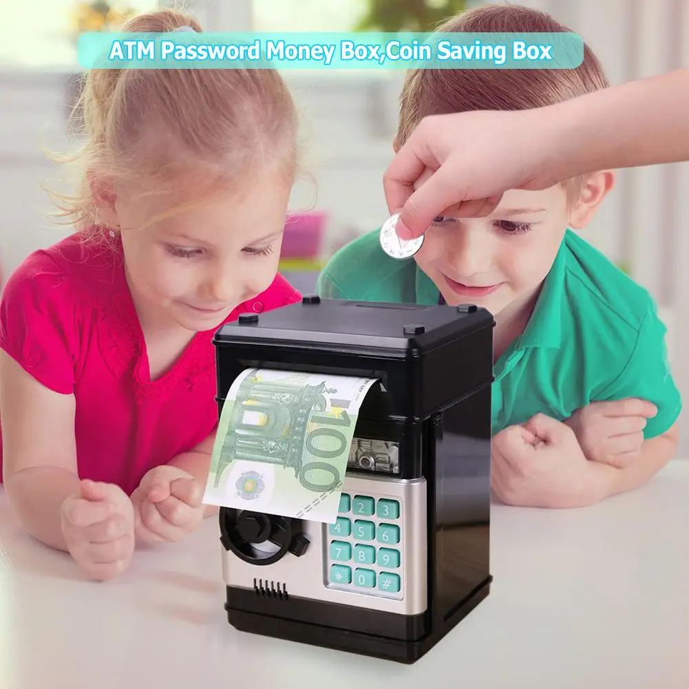 Automatic Electronic Piggy Bank ATM Password Money Box Cash Coin Saving Box Auto Scroll Paper Banknote Gift For Kids