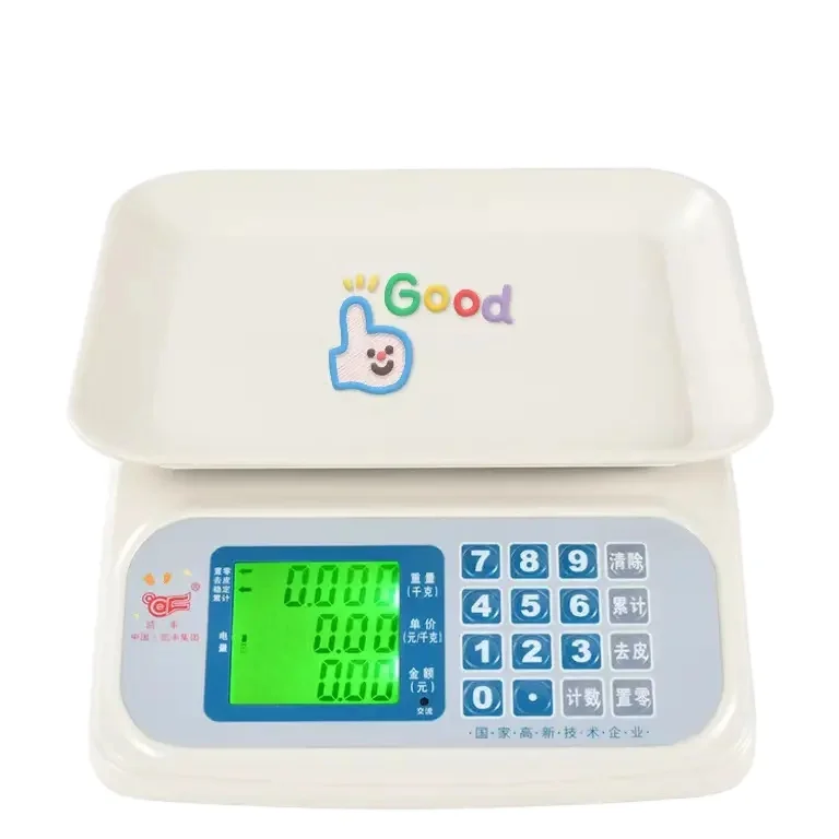 40kg/5g Big Green Backlight Smart Price Computing Scale Supermarket Fruit and Vegetable Scale High-quality Factory Direct Sale