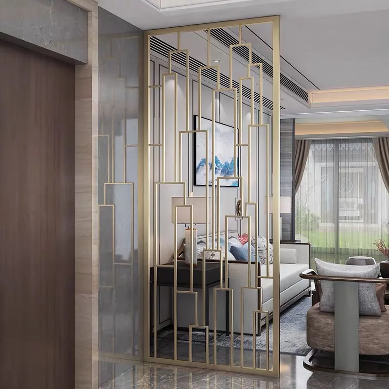 2020 newest 250cm metal iron stainless steel decoration golden divider partition panel