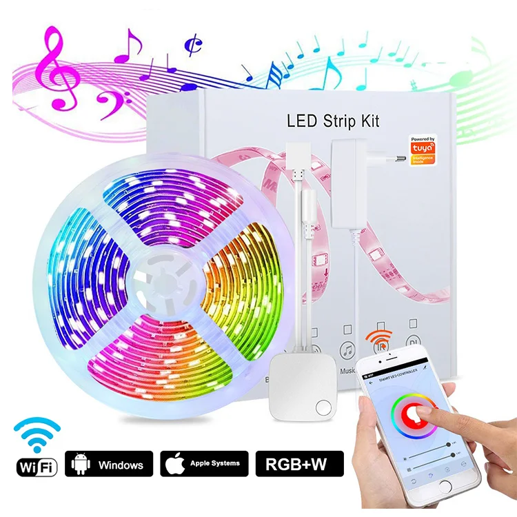 Drop-shipping Strip Light Phone Remote WIFI Control with Music Flicker Light RGB LED Strip Light Kit