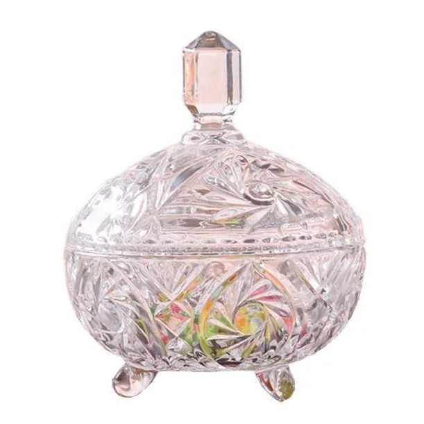 Wholesale Crystal Clear Glass Sugar Jar Sugar Bowl Glass Candy food storage Jars with Lid