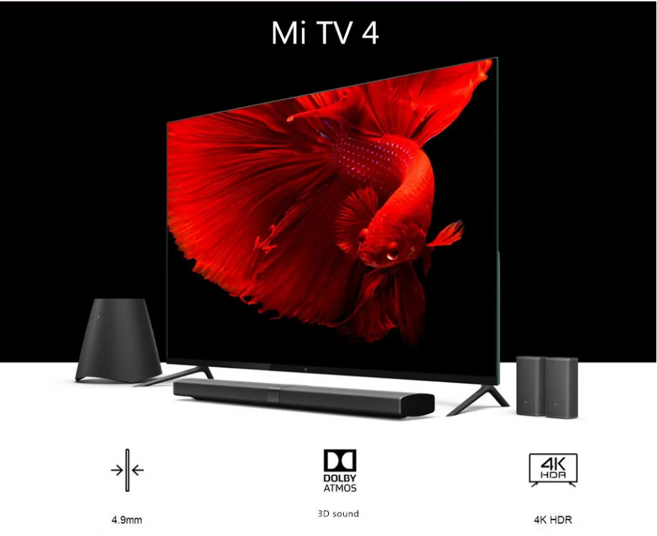 Оригинальный ультратонкий Телевизор Xiaomi TV 4 55 дюймов Smart TV Real 4K HDR