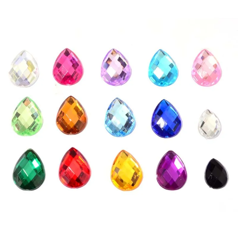 Flat bottomed water droplet acrylic drill wall mounted phoenix tail point drill accessory DIY mobile phone sticker drill