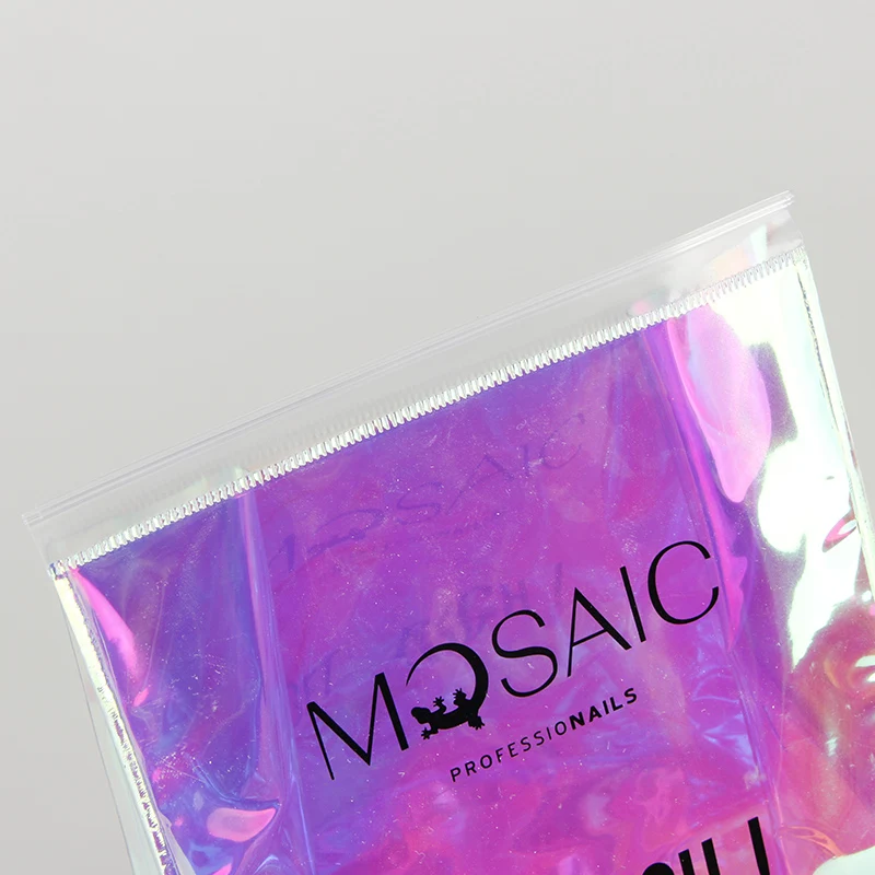 Sinicline Custom Holographic Ziplock Transparent Swimwear PVC Packaging Bag