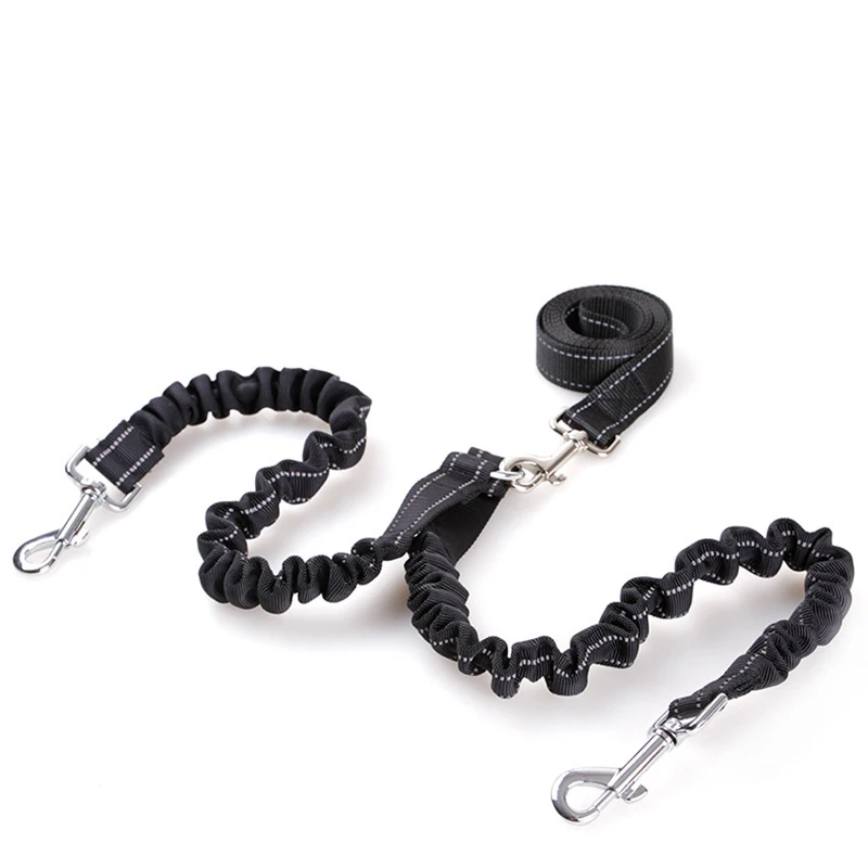 Nylon Multi-functional Lead Rope Outdoor Running Pull Rope with a Tow and Two-headed Dog Leashes Rope
