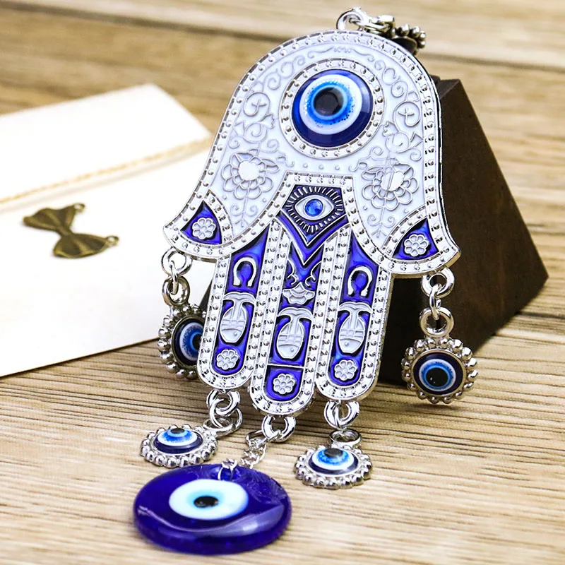 Egypt fatima eye exorcism lucky amulet metal memorial wind chimes keychain pendant key chains