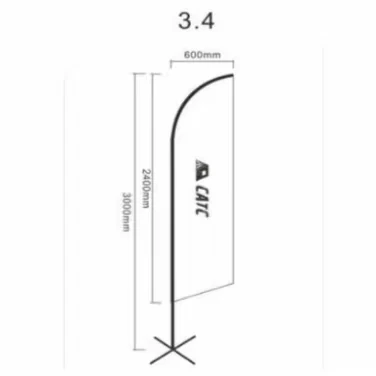 CATC Display Event Flags Advertisingfor Trade Shows Aluminum and Glass Fiber Flags for Outdoor Ornamentation