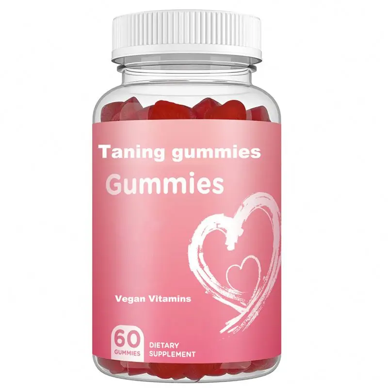 Private label Sun/UV Activated  Vegan  Tanning Gummies Vitamin C Zinc Skin Women /Man tan  gummies
