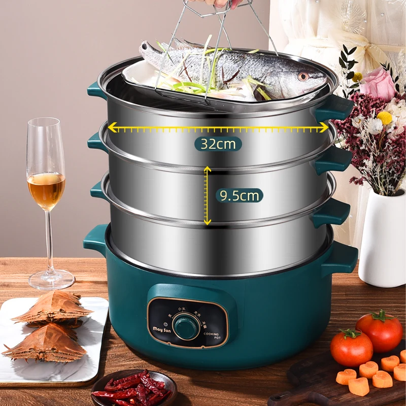 Multifunctional Large  Steam Cooker Stainless Steel Steamer Machine Rice Corn Electric Food Steamer for Food