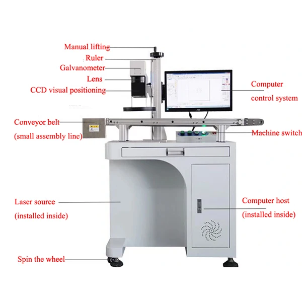 Automatic Vision UV Laser Marking Machine Hardware Drill Water Cup Bracelet Aluminum