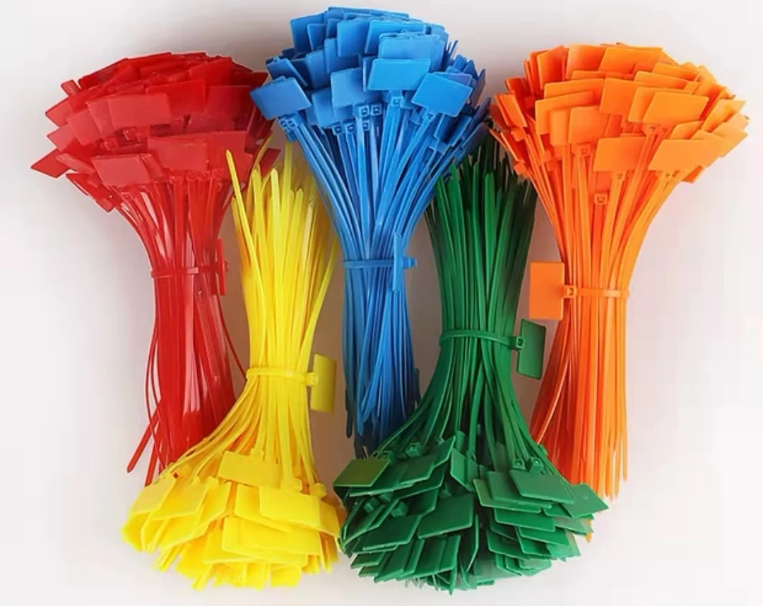 Custom Logo Easy Wrapping Hook Loop Cable Tie tag213 Cable Tie Tag