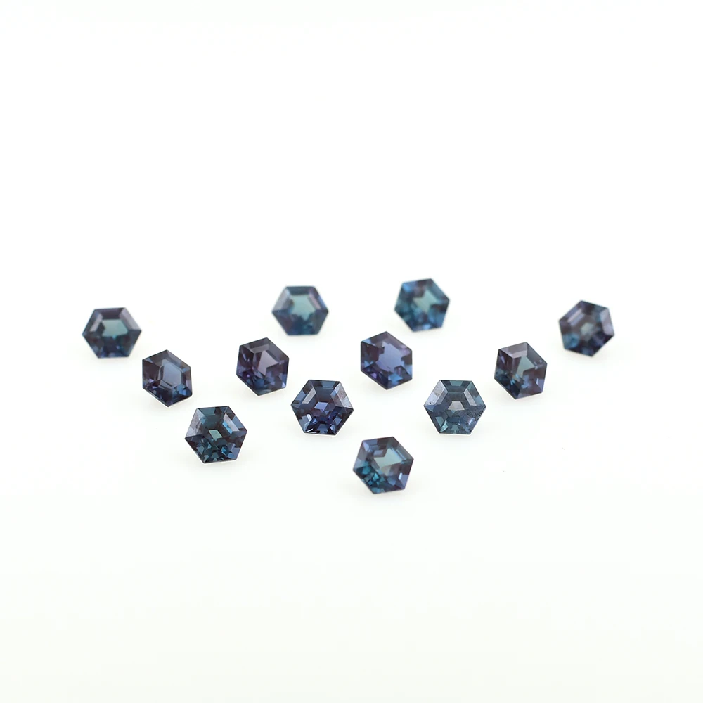 Natural Color Change Alexandrite Gems Custom Cut  Size Shape Wholesale High Quality Regular Hexagon Alexandrian gemstone