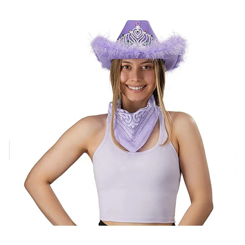 Colorful LED Light up Hat Adult Cowboy Cowgirl Hat